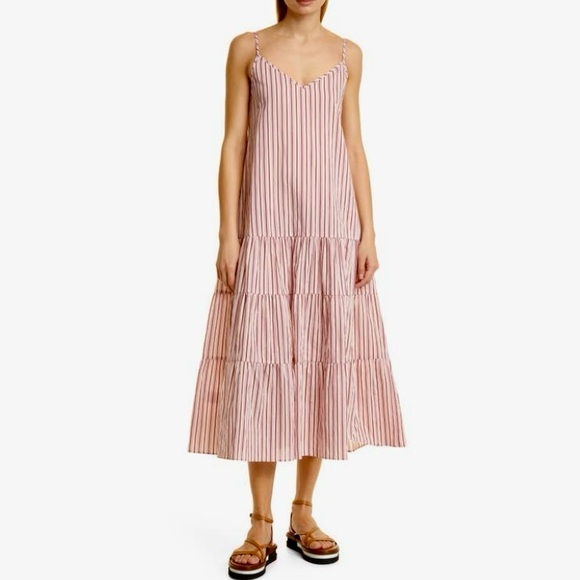 BOSS by Hugo Boss
Datecara Striped Tiered Midi Dress Size 10 NWT - Picture 7 of 9